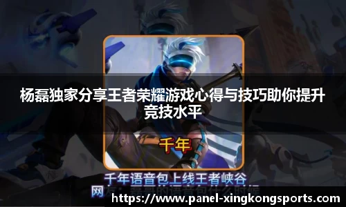 杨磊独家分享王者荣耀游戏心得与技巧助你提升竞技水平